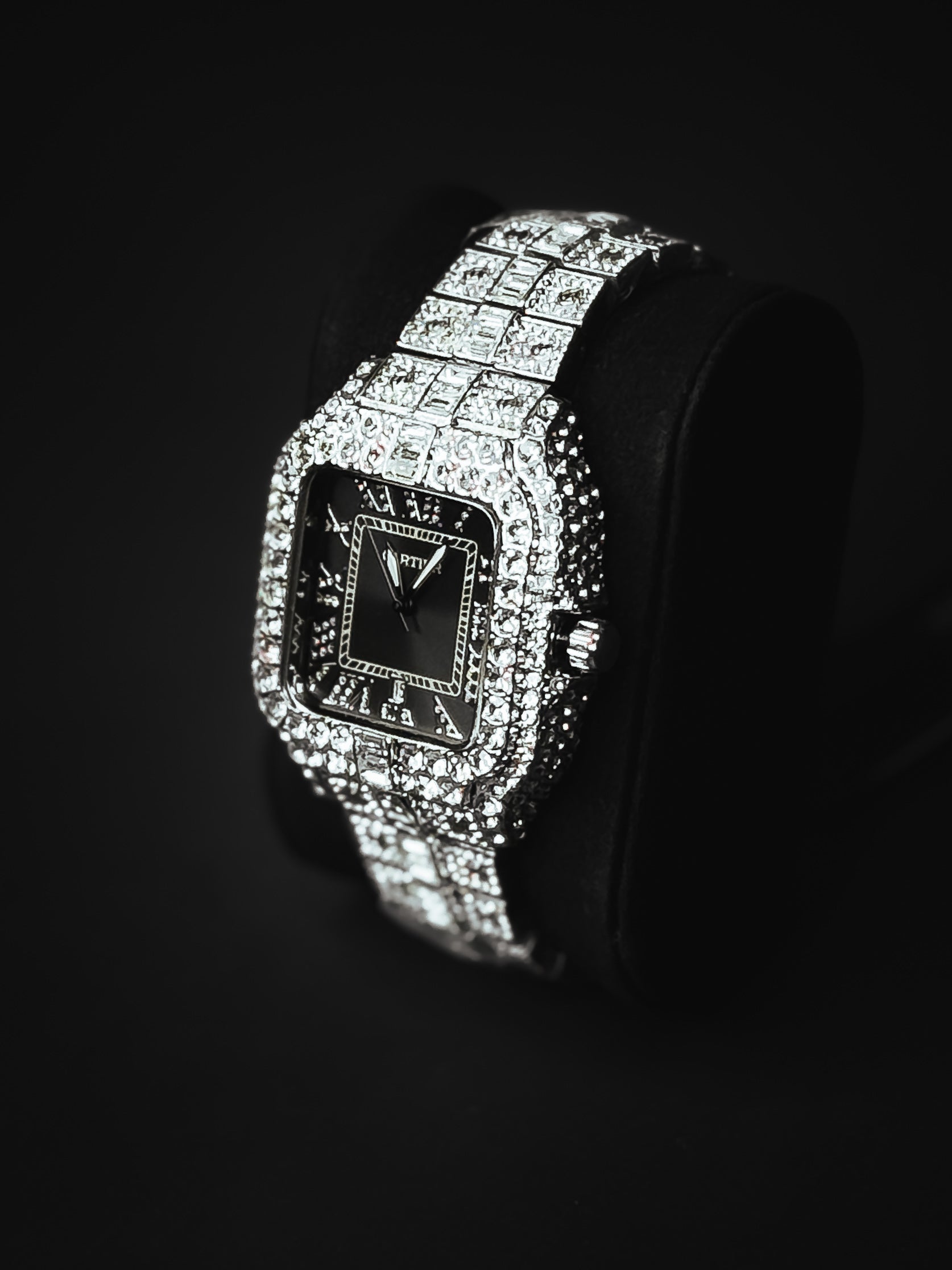 Iced Out Black Dial King Watch