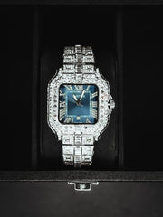 Iced Out Blue Dial King Watch