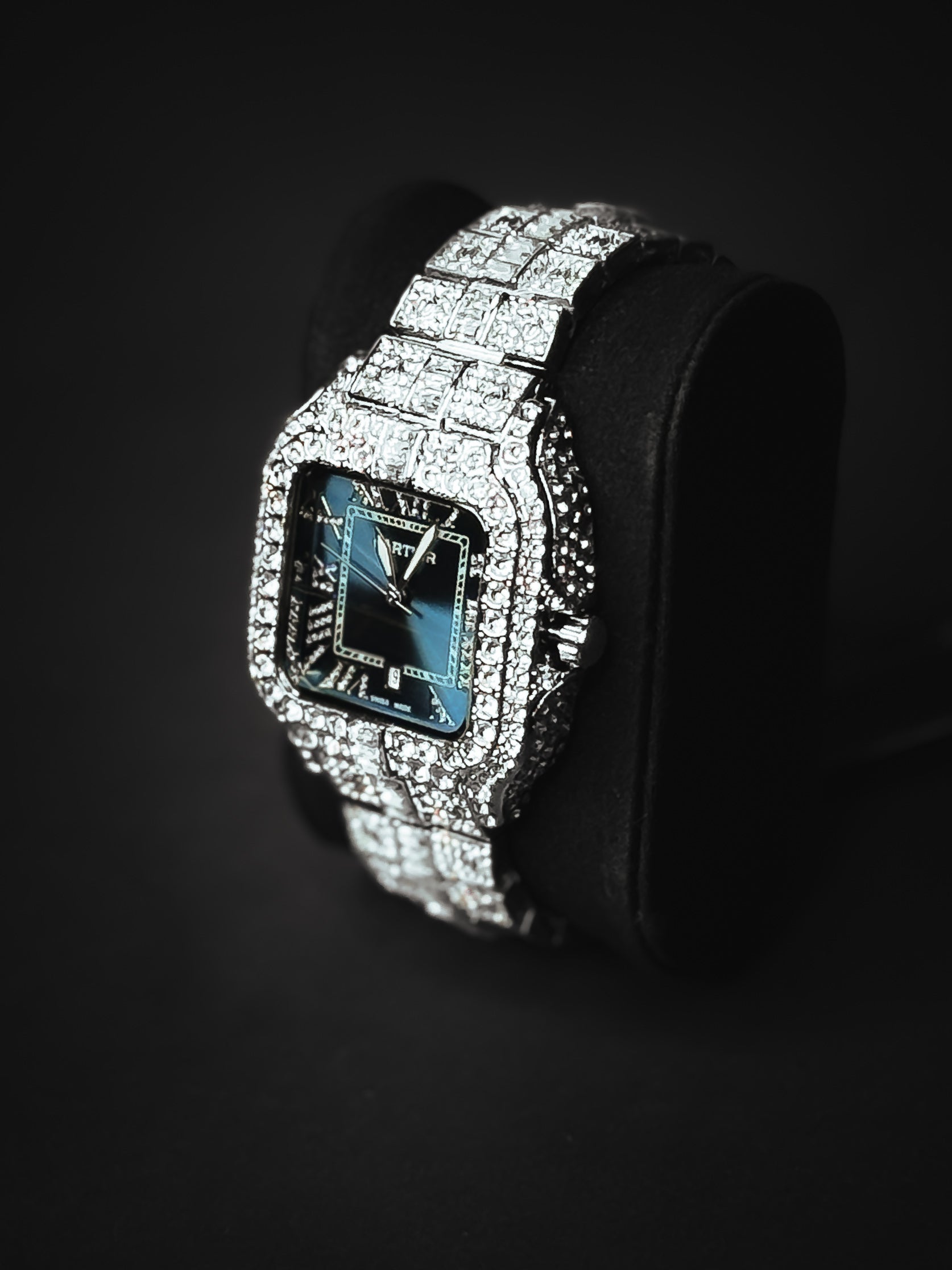 Iced Out Blue Dial King Watch