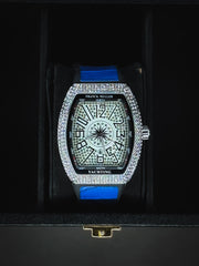 Diamond on dial and leather straps