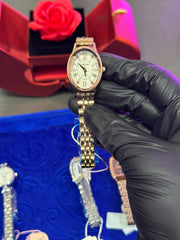 SN rose gold white dial